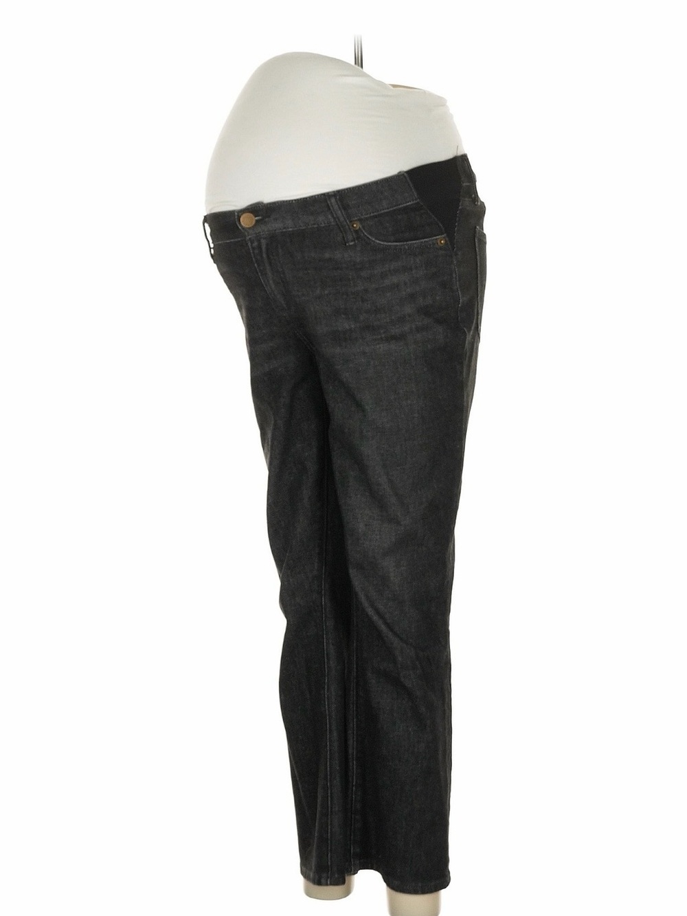 Hatch Black Wash Straight-Leg Maternity Jeans